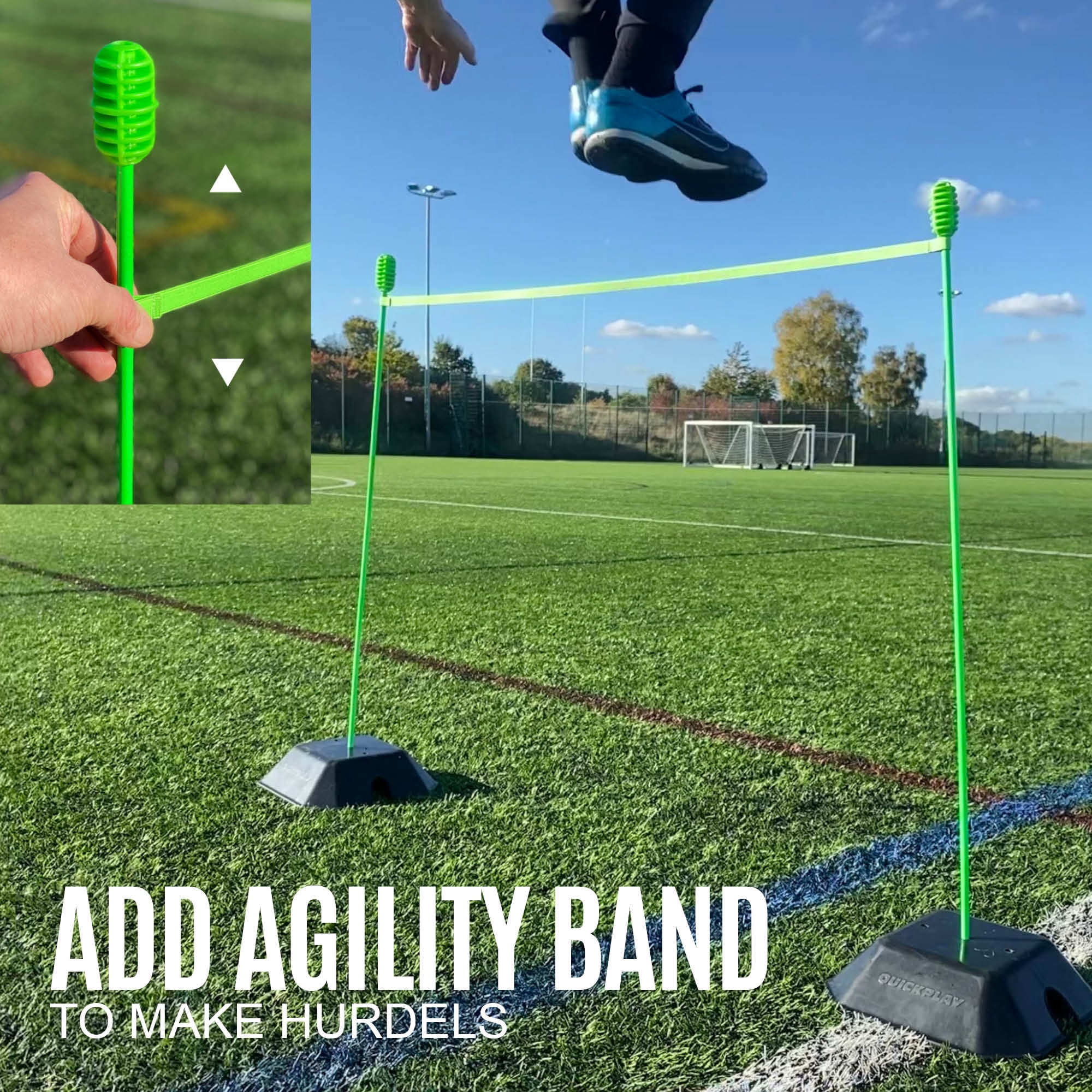 QUICKPLAY USA Agility Training Poles, Professional Sports Speed and Footwork Drill Set (Neon, 10-Count, 3 ft) r5wkw