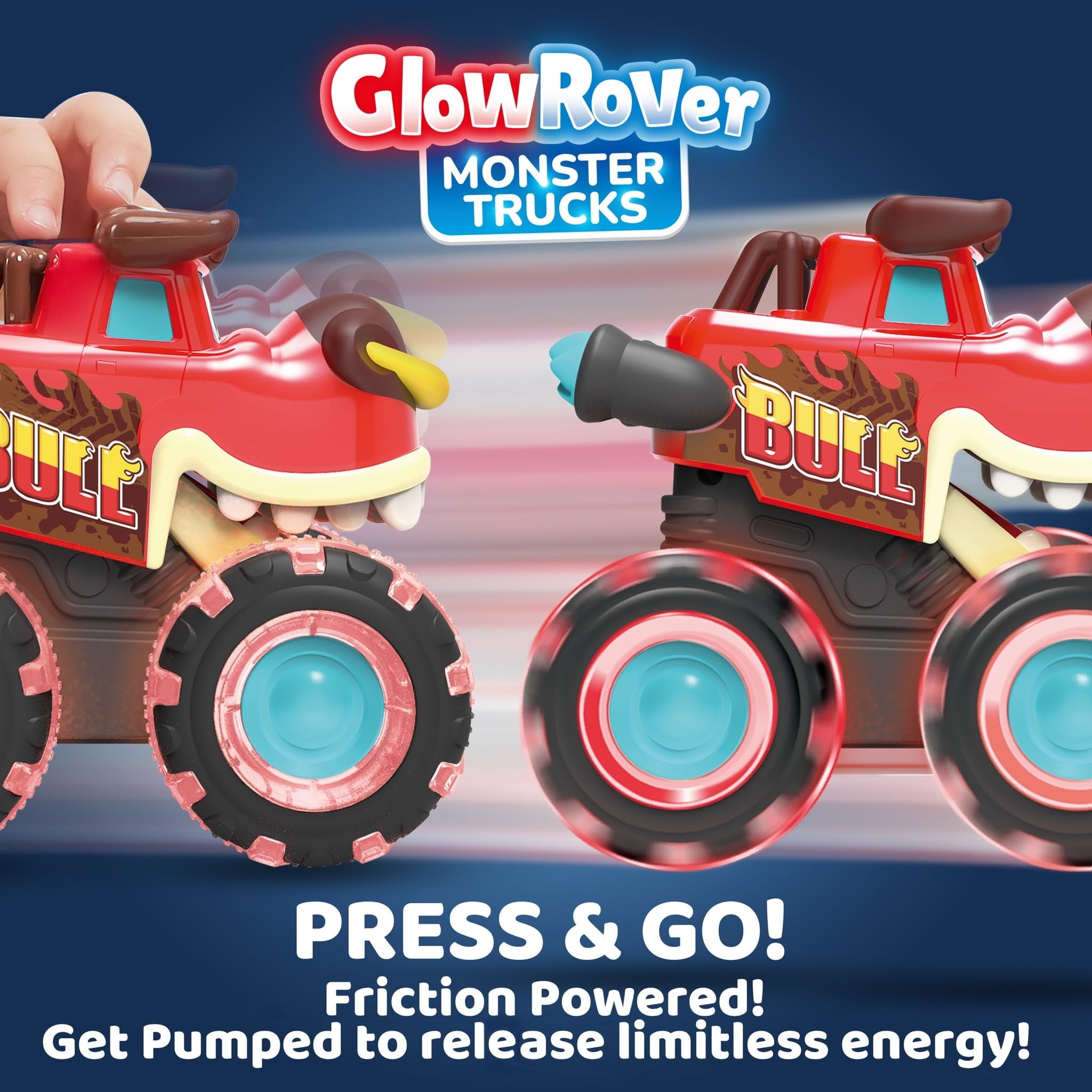 Joyfy Monster Truck Toy Set, Press & Go Dinosaur Vehicle with LED Wheels (3 Pack) d7ou7