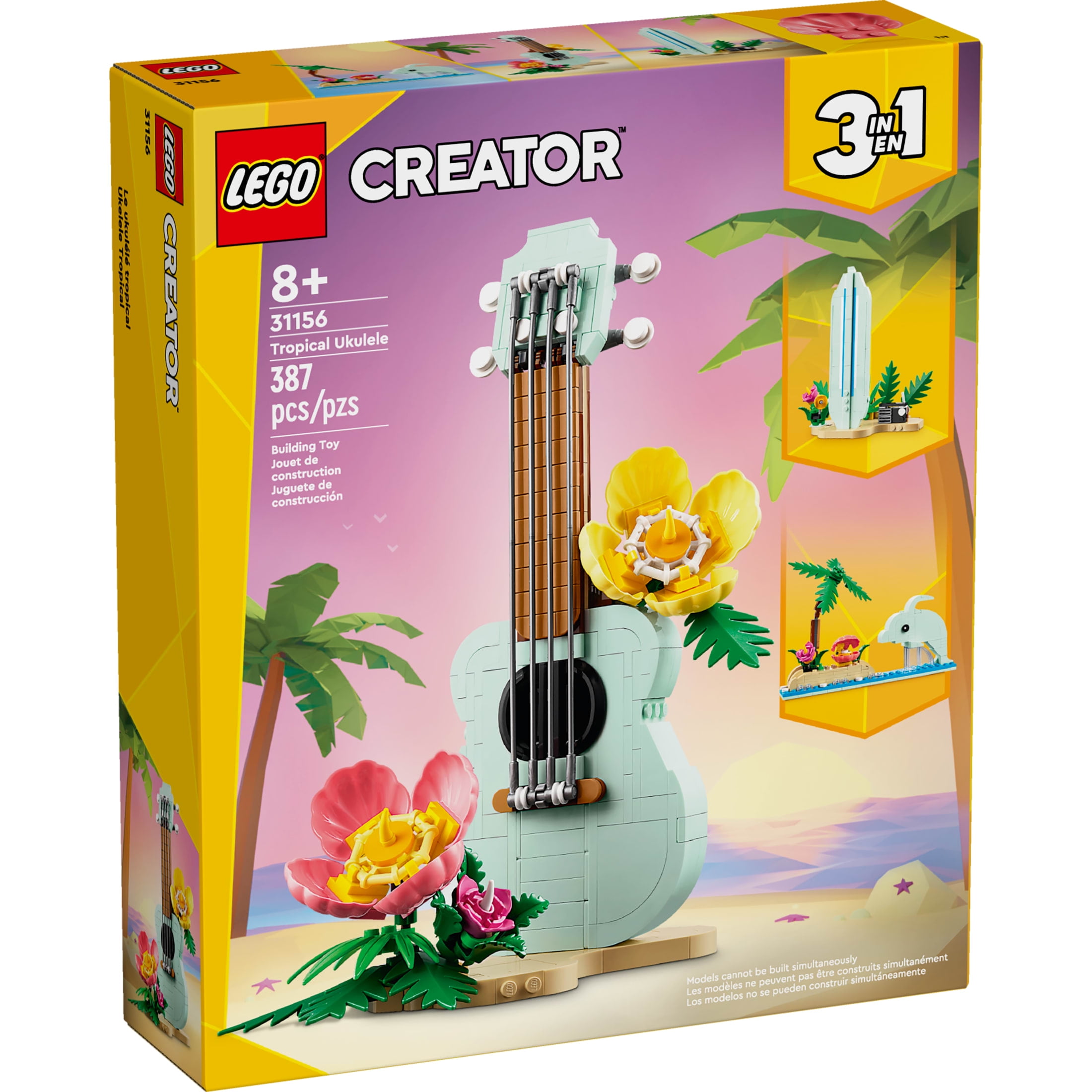 LEGO Creator 3-in-1 Tropical Ukulele Building Set, Beach-Themed Creative Construction Toy for Kids (Multicolor, 387 Pieces) ykvie