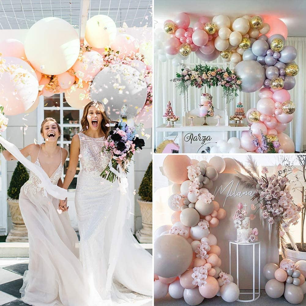 MMTX 121pcs Peach Pink Balloon Garland Arch Kit for Birthday Wedding Party Decoration (Pink, 121 Pieces) w36jm