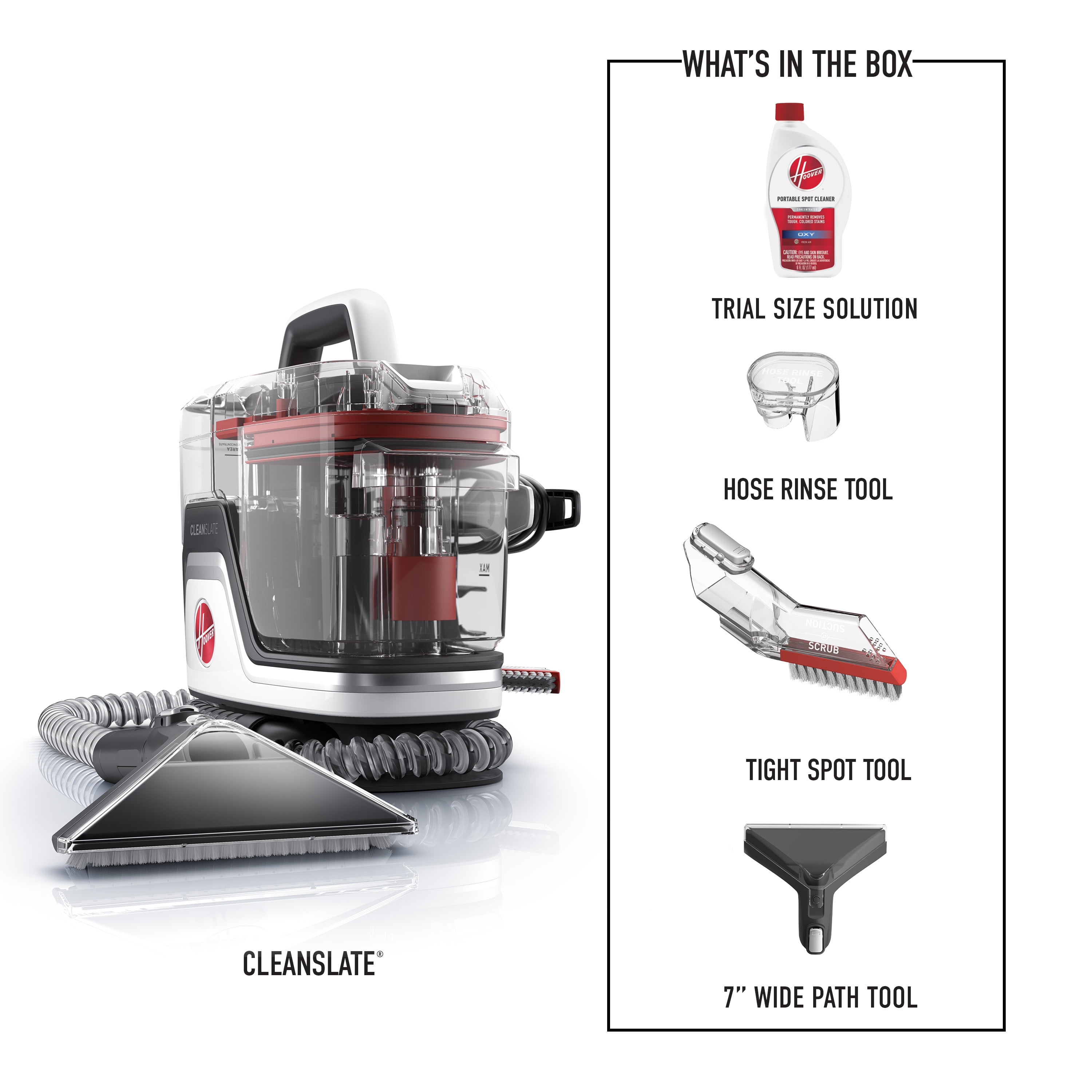 Hoover CleanSlate Portable Carpet and Upholstery Spot Cleaner (Pet Stain Removal, Lightweight, FH14010) s2f0u