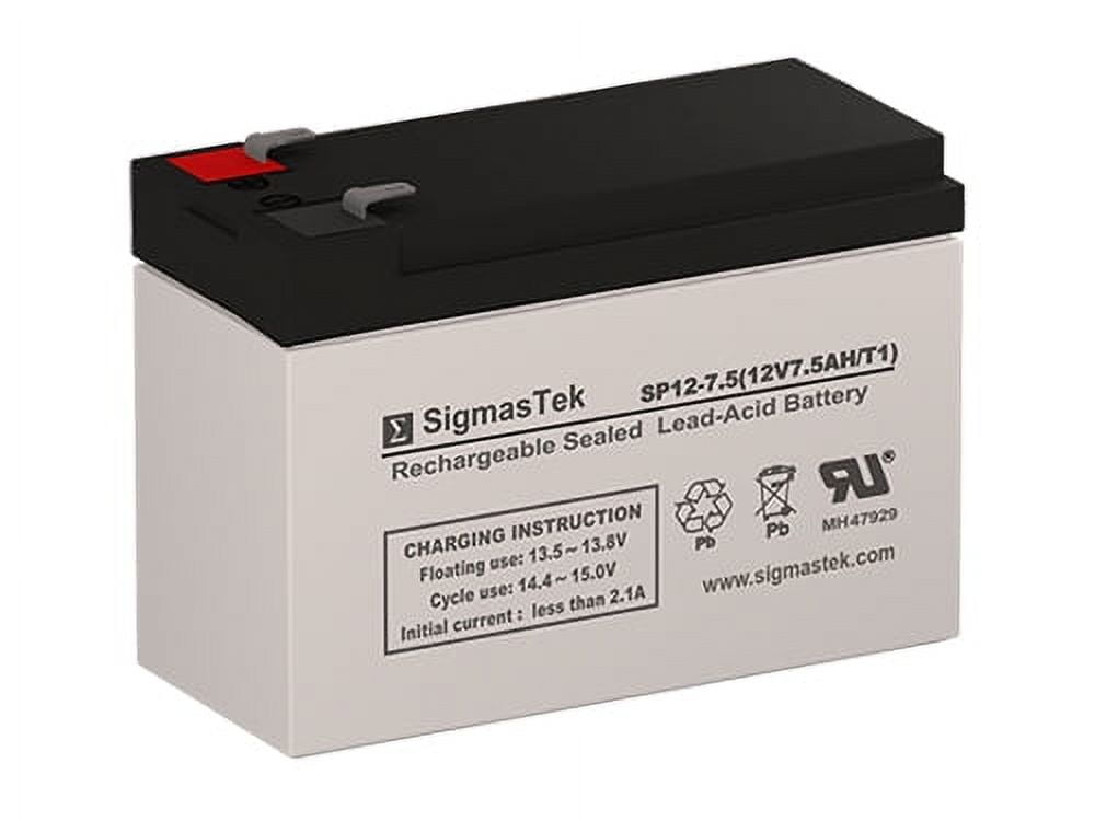 SigmasTek SP12-7.5 Sealed Lead Acid Replacement Battery (12V 7.5Ah) 1fwwj