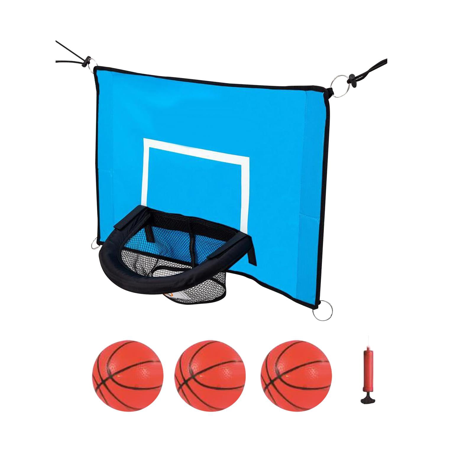 DimyFew Trampoline Basketball Hoop Set with 3 Mini Balls and Pump (Blue, 17.7 in x 13.8 in) mw7or