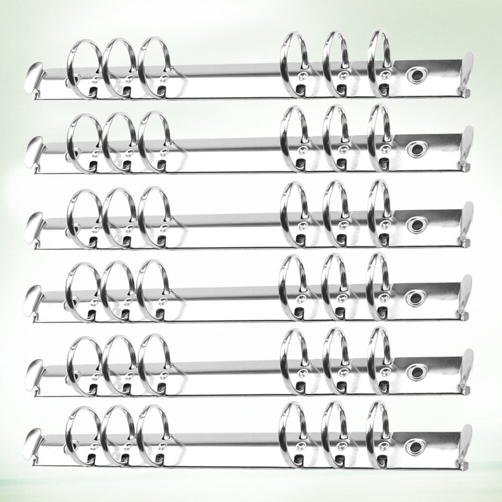 FUEENIRVA 6-Ring Metal Binder Mechanism for DIY Scrapbook and Planner (Silver, 6-Pack) zcl21