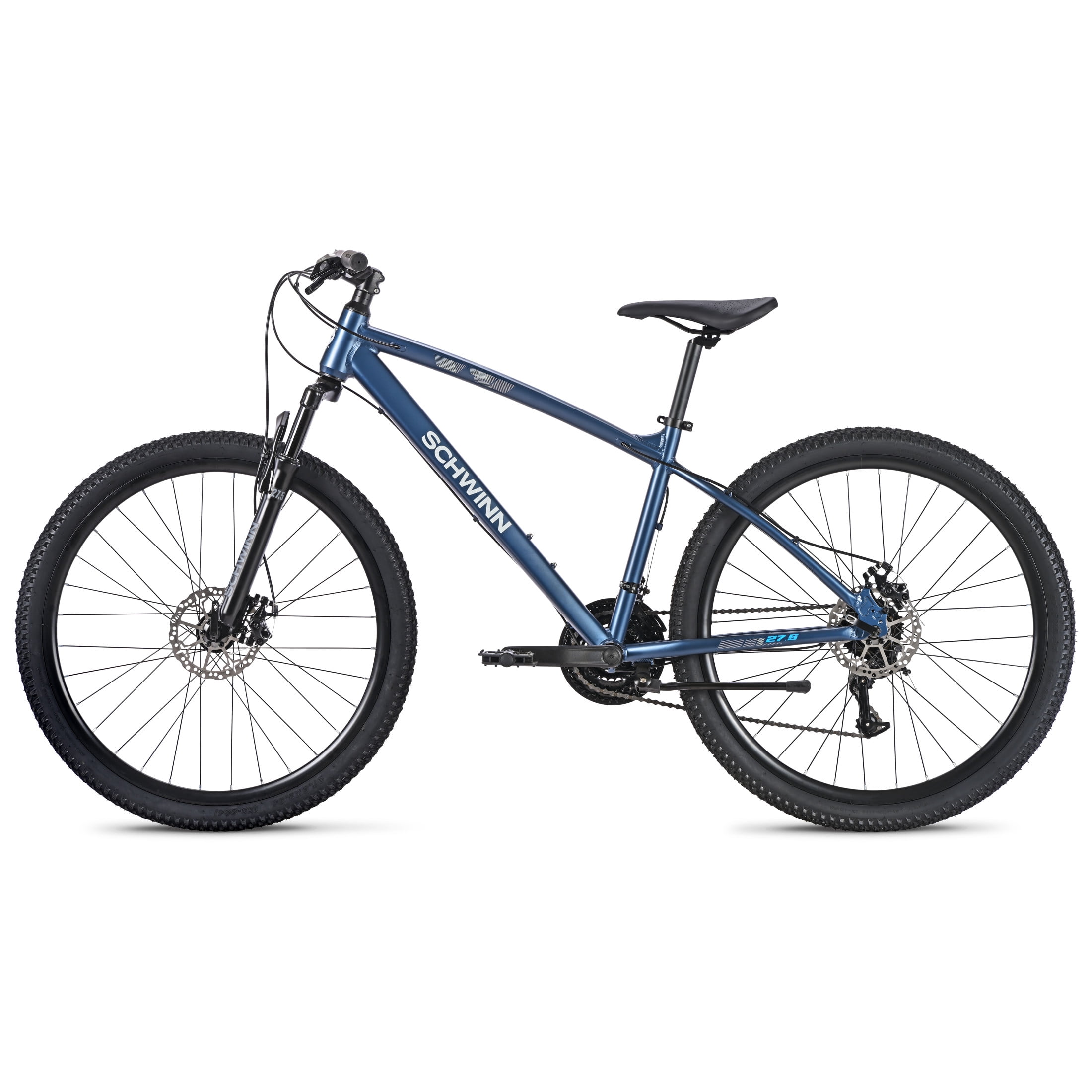 Schwinn High Timber Sport Mountain Bike, Aluminum Frame, 21-Speed Drivetrain, Off-Road Trail Performance (Blue, 27.5 in) 8mnit