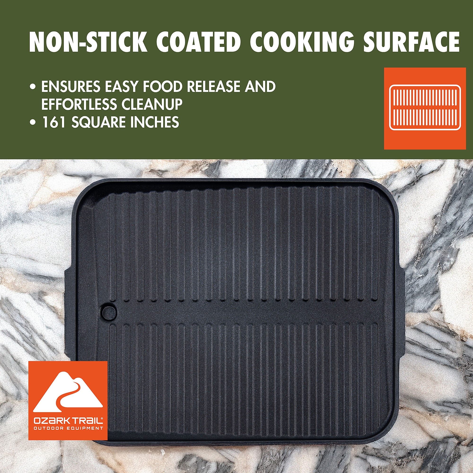 Ozark Trail 1-Burner Portable Butane Outdoor Griddle (161 sq in Cooking Surface) ctk1q