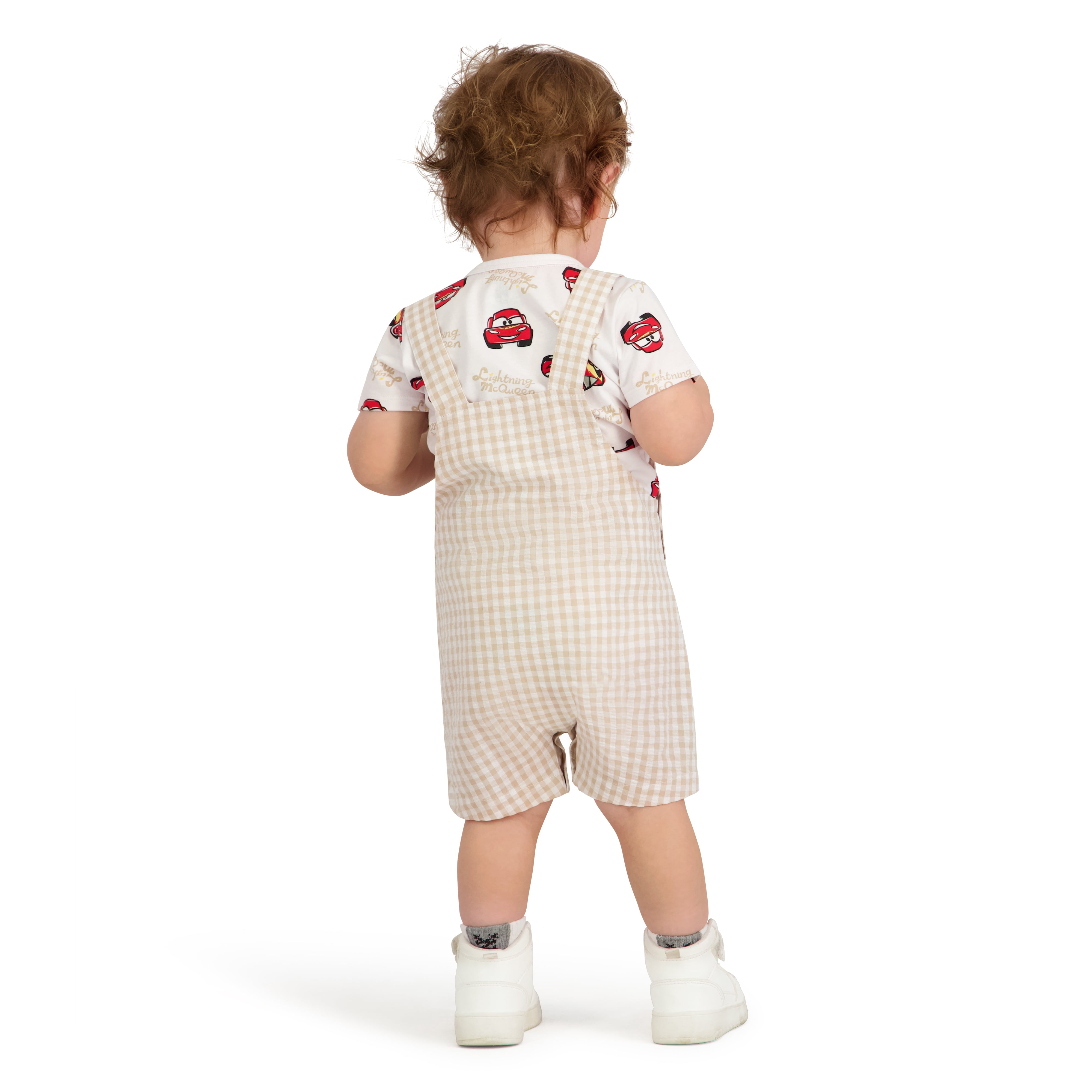 Disney Pixar Cars Baby Boy Shortall Set (Red, 0-24 Months) p8y4y