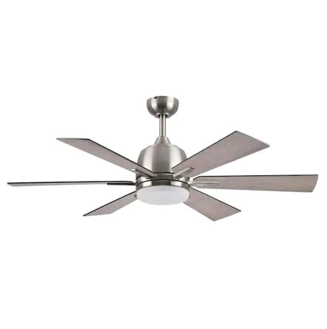 Harbor Breeze Bradbury LED Indoor Ceiling Fan with Light Kit (Brushed Nickel, 48 in) siygz