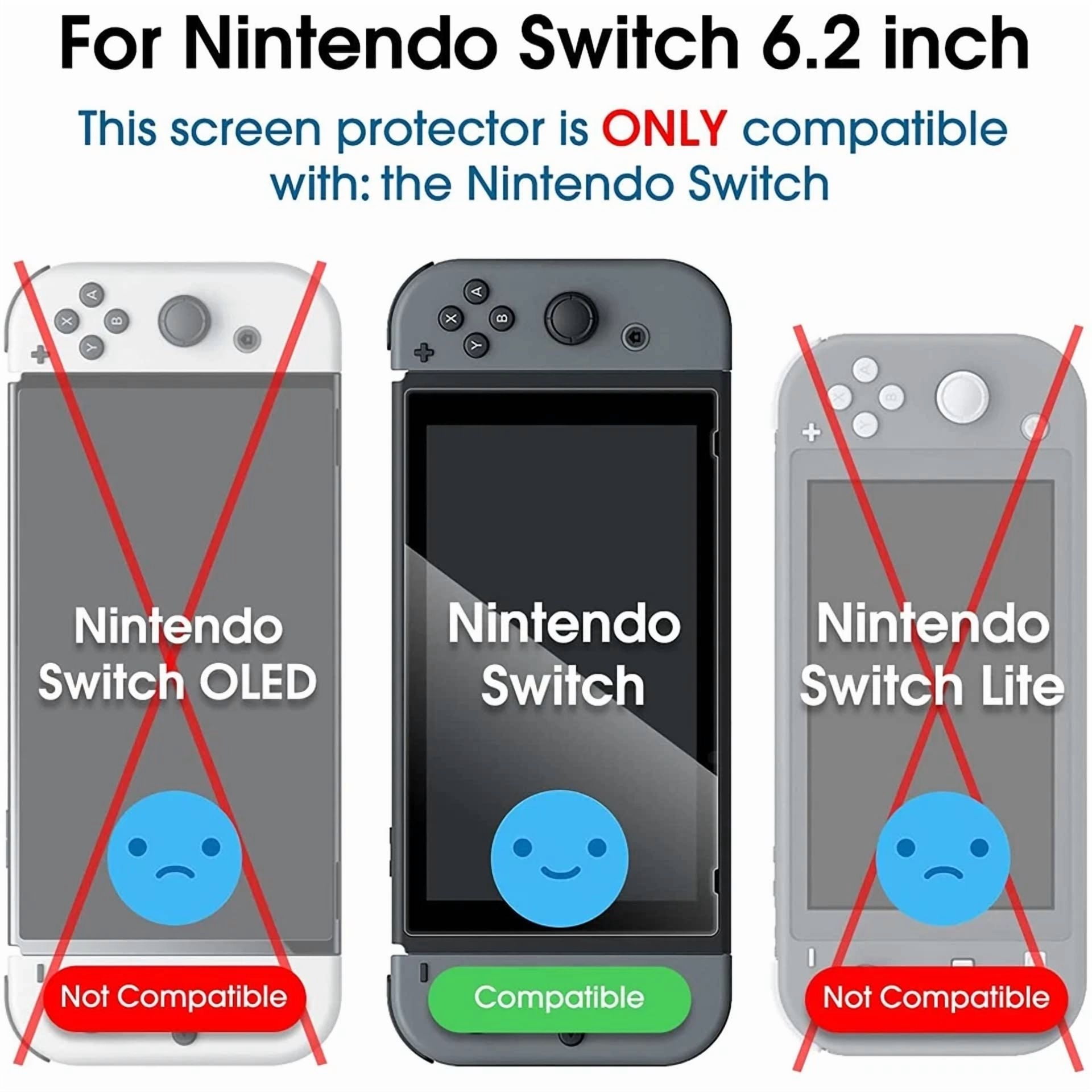 Amfilm Nintendo Switch Tempered Glass Screen Protector (Scratch-Resistant, Ultra-Clear) (2 Pack) cqxk2