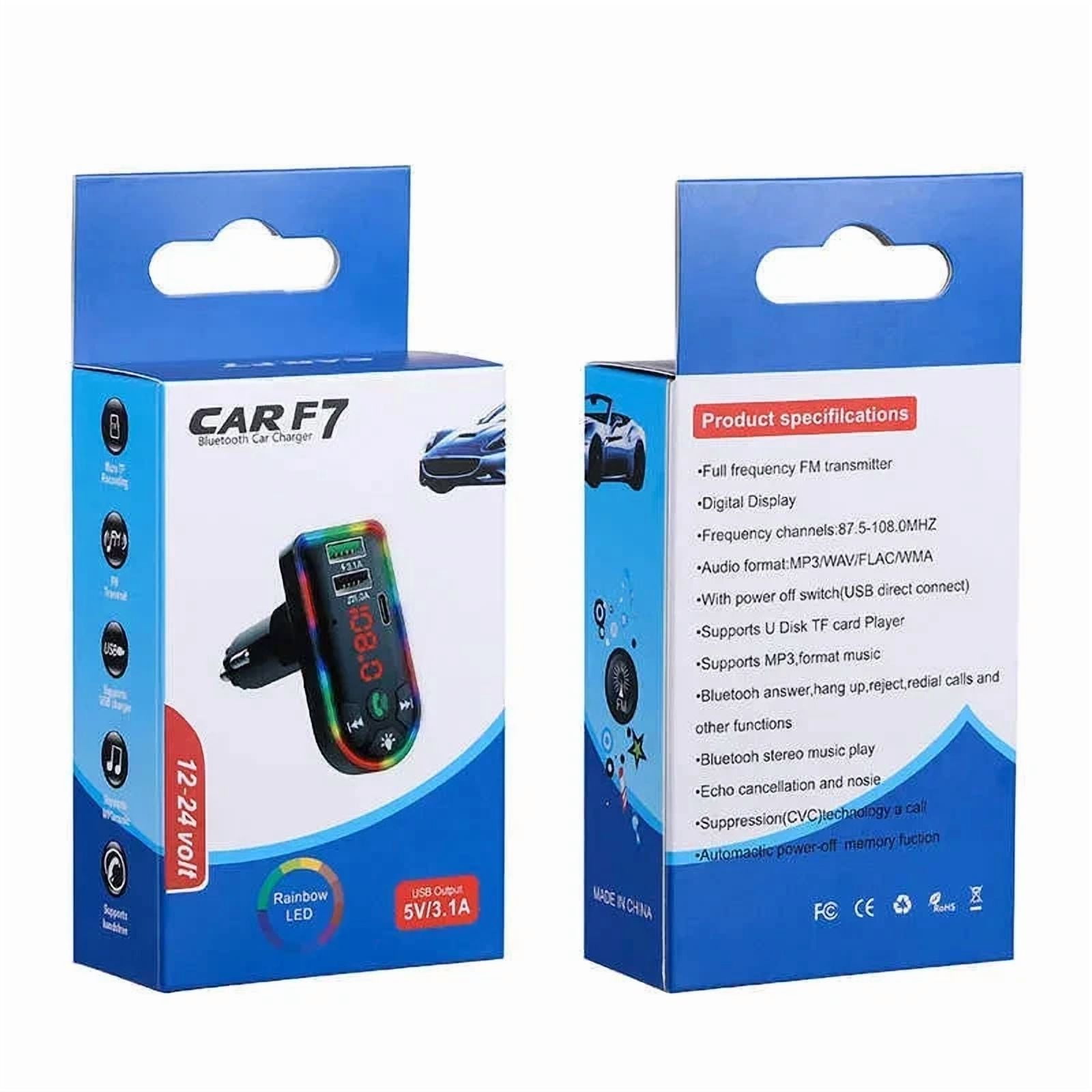Rhea Car F7 Bluetooth FM Transmitter with Dual USB and Type-C PD Quick Charging Ports r9nx2