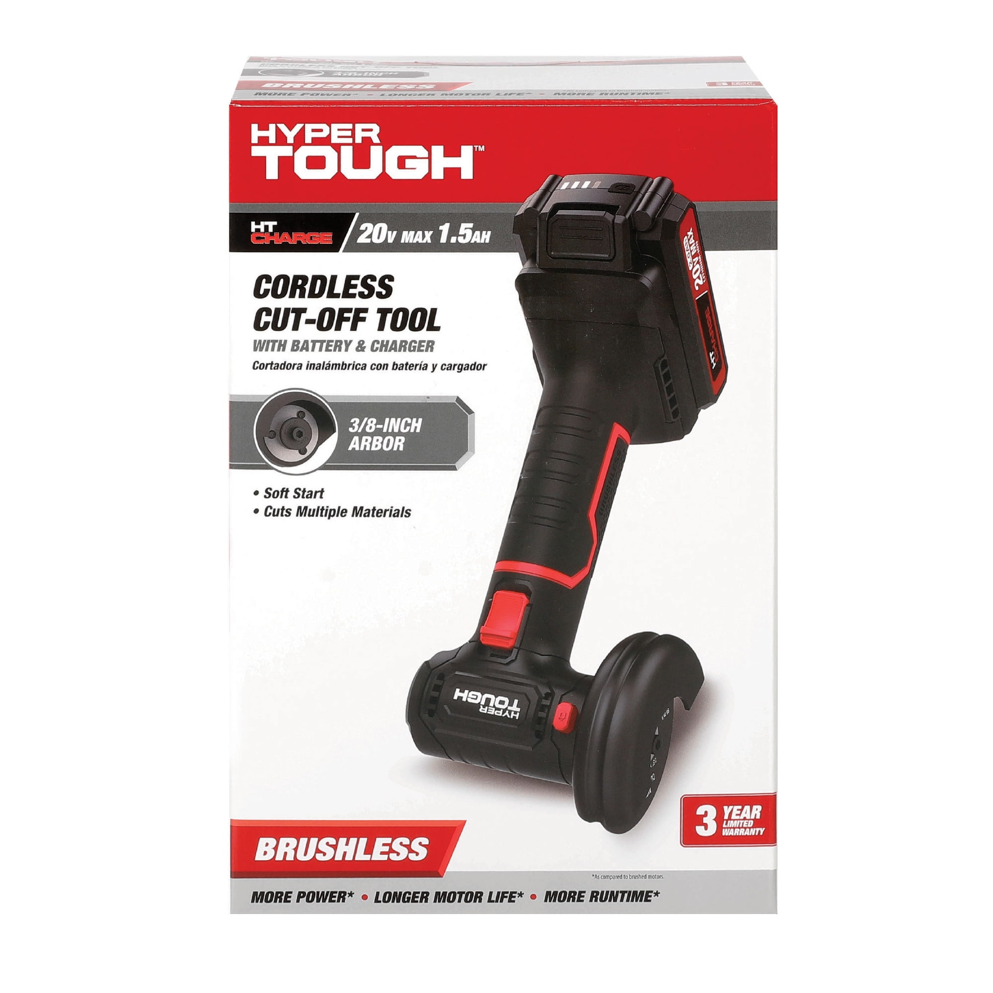 Hyper Tough 20V Max Brushless Cordless Cut-Off Tool with 3-inch Disc (1.5Ah Battery and Charger Included) 9h28z