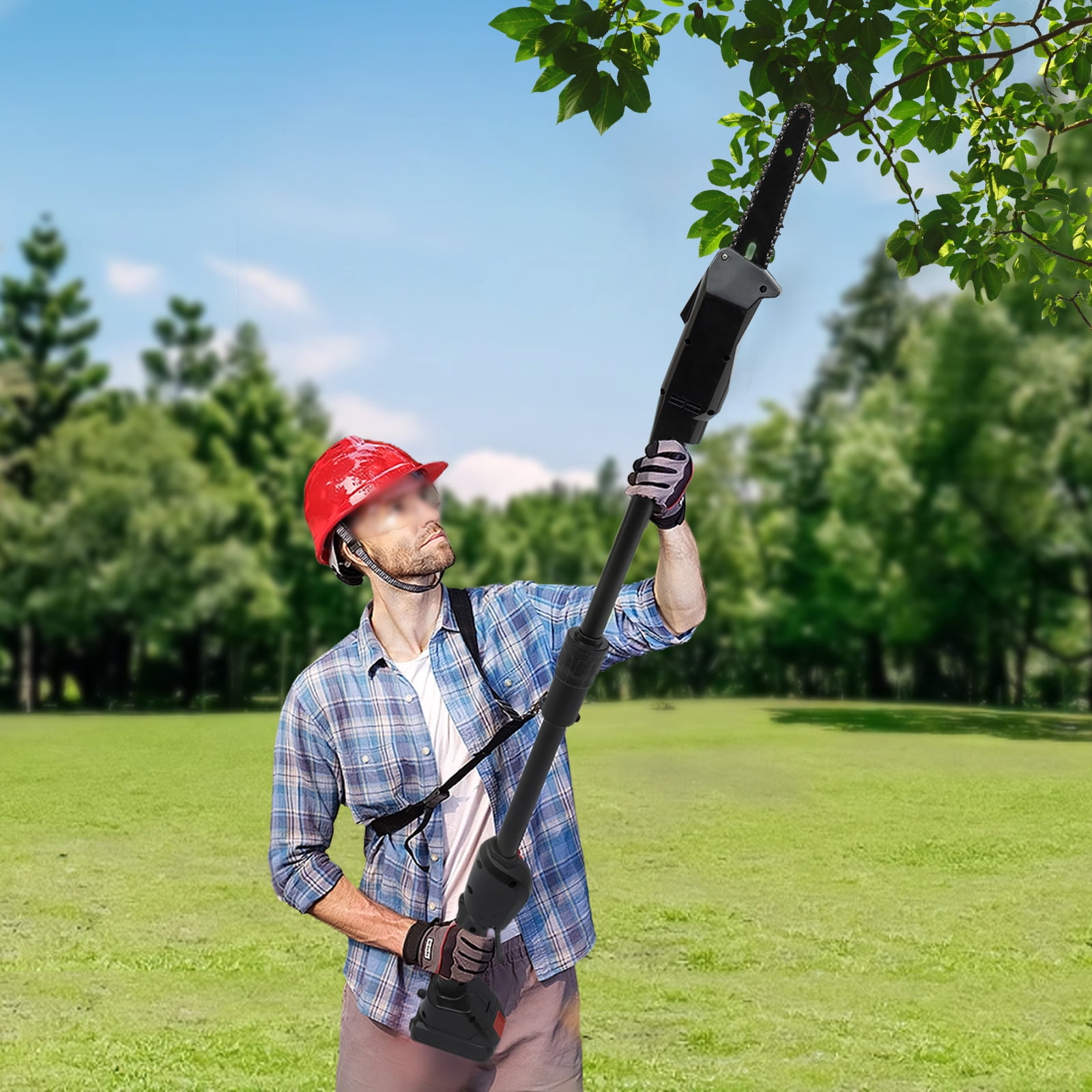 Fixartoo Cordless Electric Pole Chainsaw for Garden Pruning and Tree Trimming (Black, 4.1 ft) 9ny6s
