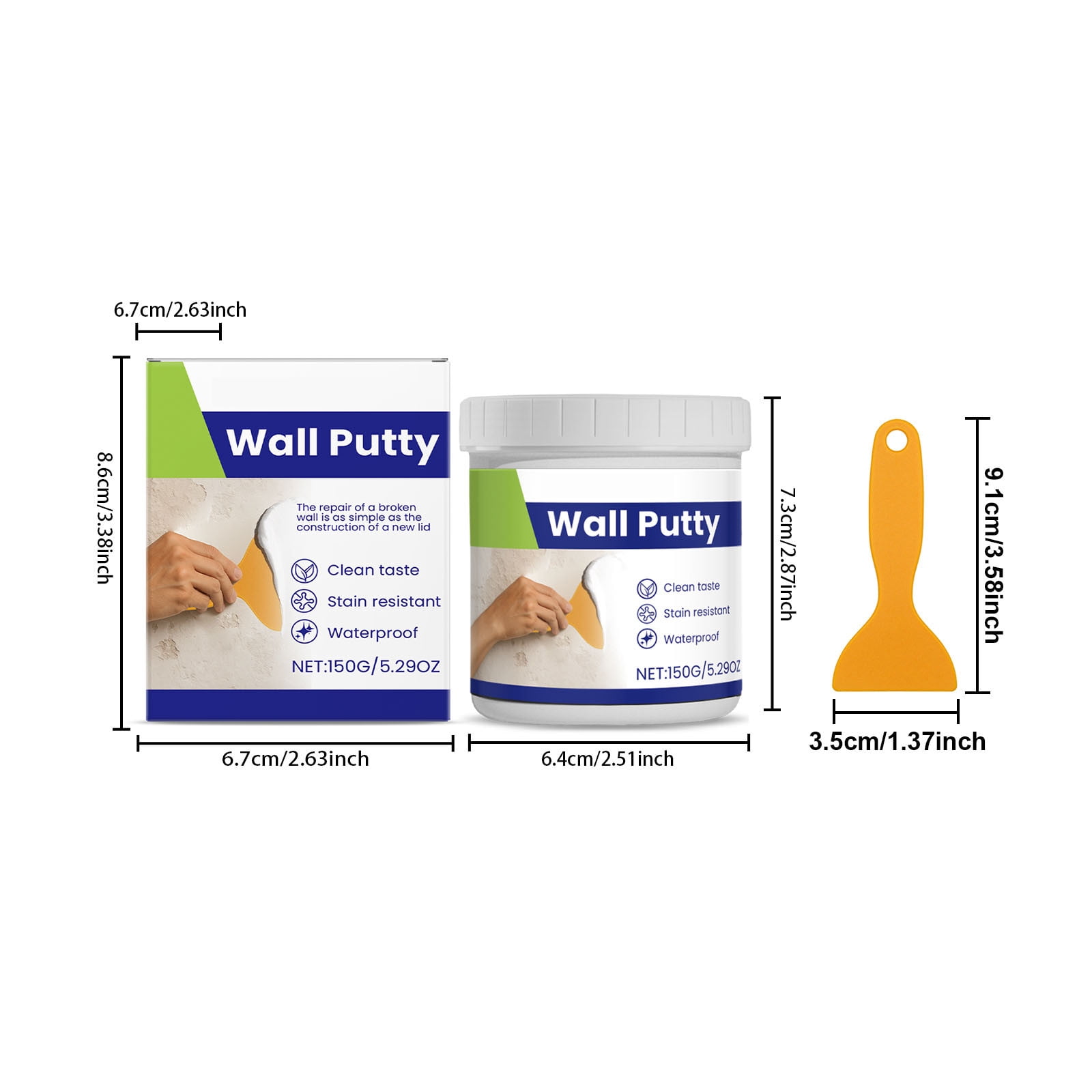 Generic Wall Repair Paste for Scratches Dents and Nail Holes (White, 8 oz) p826h