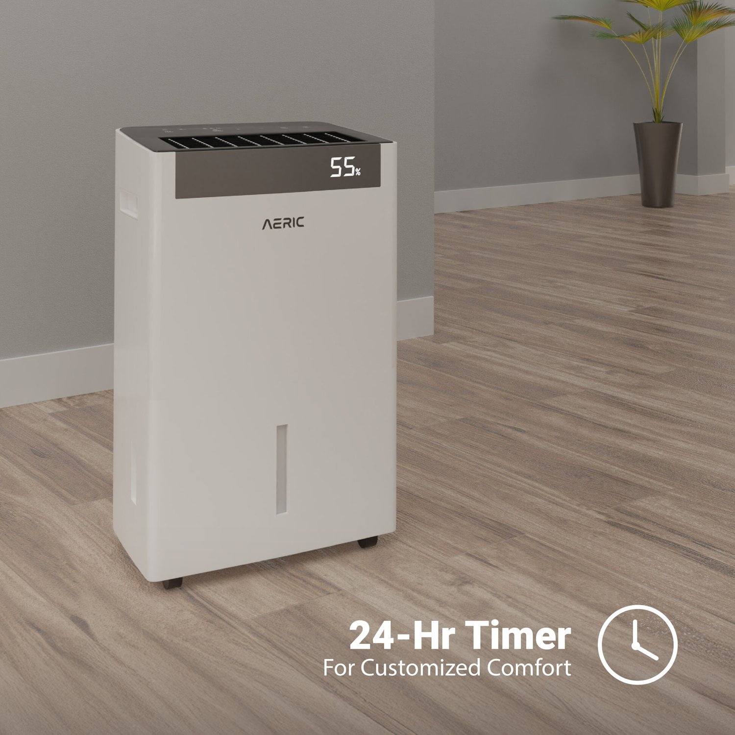 Aeric 50-Pint Portable Dehumidifier for Large Rooms up to 4500 Sq Ft with Drain Hose (White) d0y68