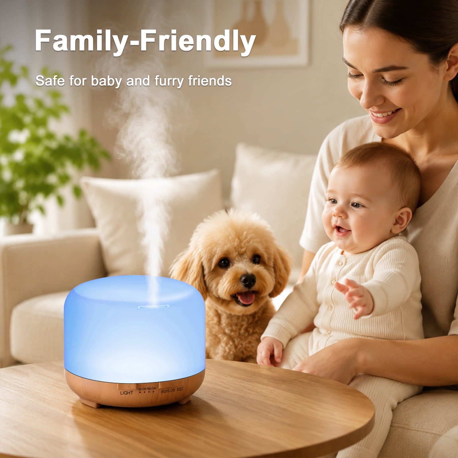 Fimilo Ultrasonic Aroma Diffuser and Essential Oil Set with Remote Control (Yellow, 16.91 fl oz) v1jaw