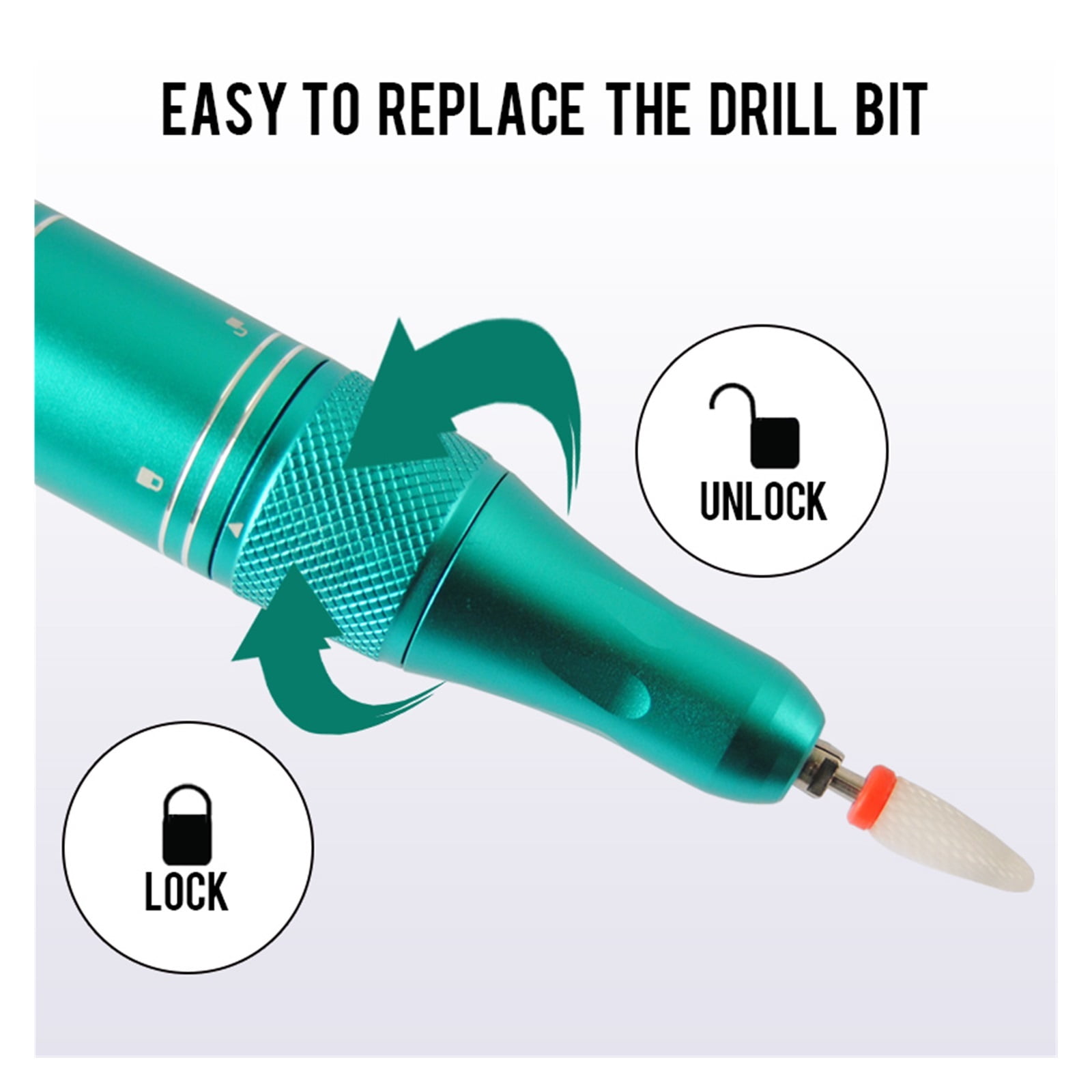 Dag 35000RPM Rechargeable Electric Nail Drill Professional Manicure E-File Tool (Pink, 1 Count) nv27y