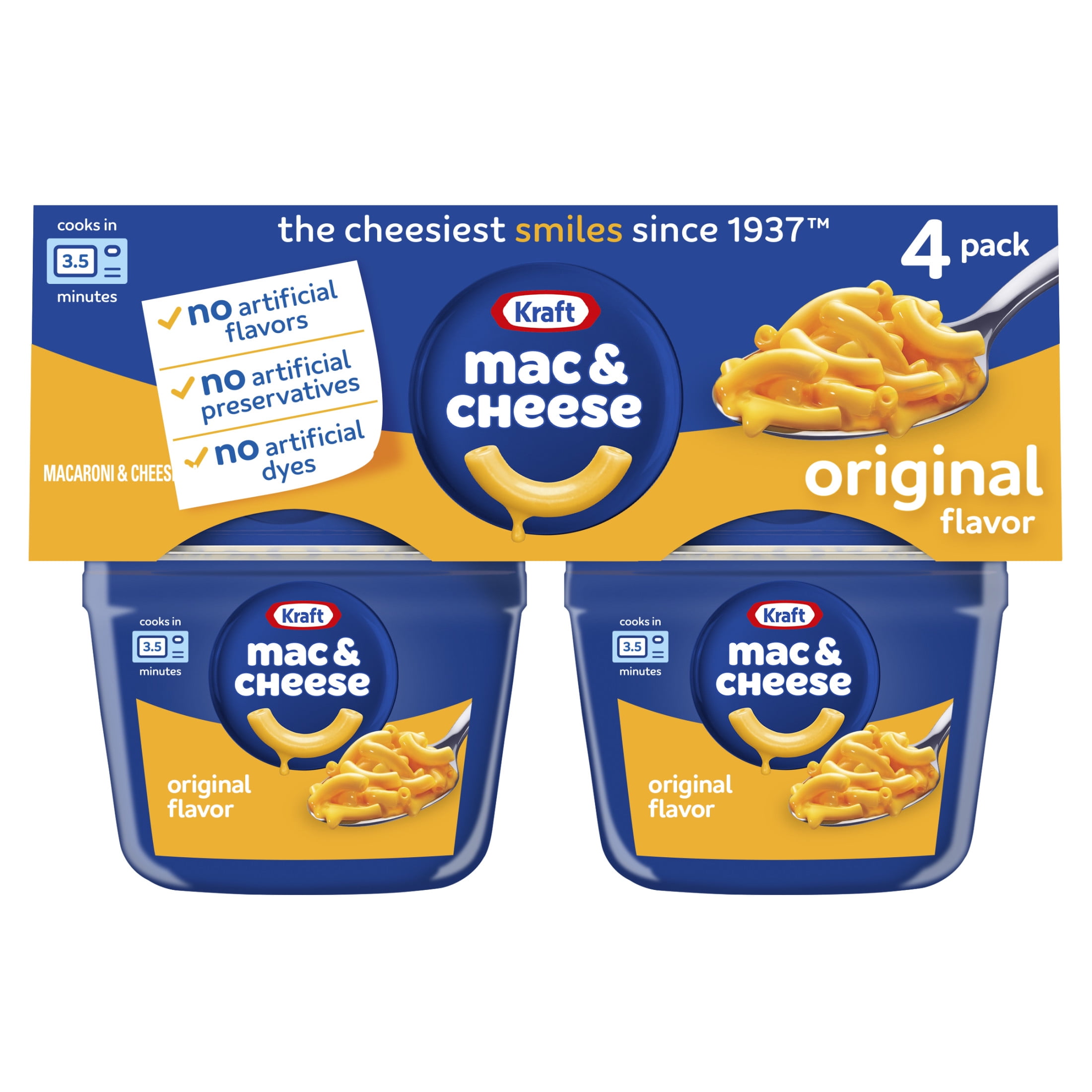 Kraft Original Macaroni and Cheese Dinner Cups (4 Pack, 2.05 oz Each) 4juec